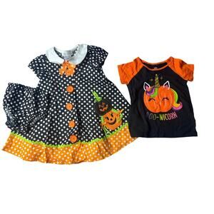 Toddler girl Halloween dress & T shirt size 2T. Used once or twice. In good cond